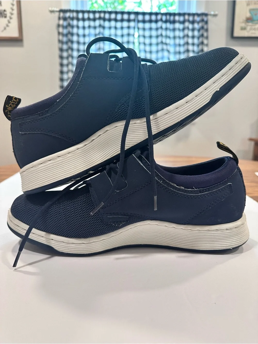 Dr. Martens Navy Mesh Lace-Up Sneakers